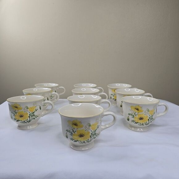 Floral Ceramic Mug with Yellow Flowers - Picture 4 of 5